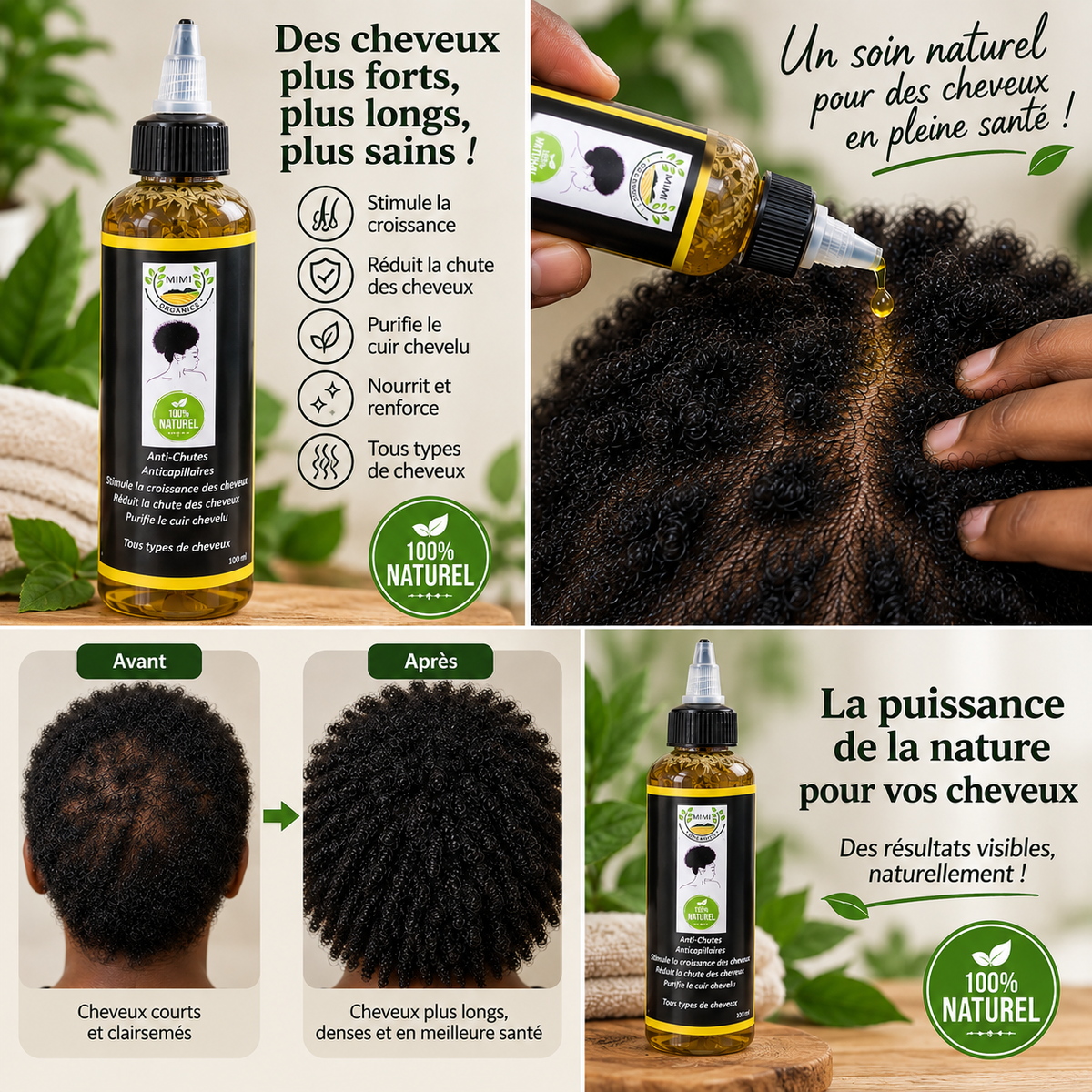 Huile Capillaire MIMI ORGANICS – Soin Naturel
